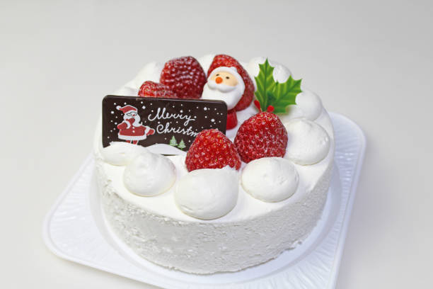 istock Strawberry and whipped cream Christmas cake. 1426712052