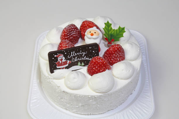 istock Strawberry and whipped cream Christmas cake. 1426712072
