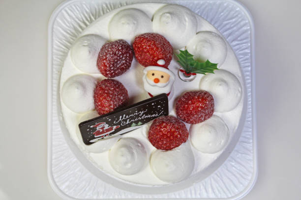 istock Strawberry and whipped cream Christmas cake. 1426713906