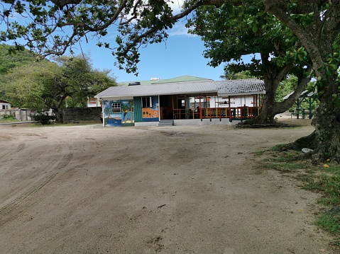 Carriacou, Grenada - August 18, 2022- A food shed or food hut on Paradise Beach.