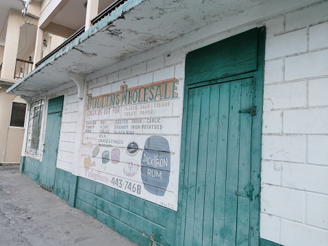 Carriacou, Grenada- August 18, 2023 - Bullens Wholesale Store on Main Street, Hillsborough.