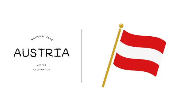 Vector illustration of Austria flag icon vector illustration