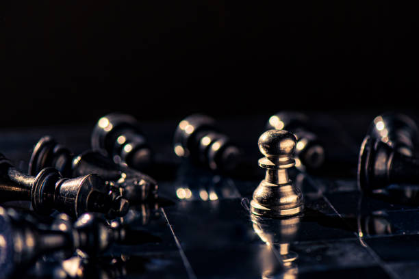 chess board game concept for ideas and competition and strategy, business success concept, business competition planning teamwork strategic concept.
