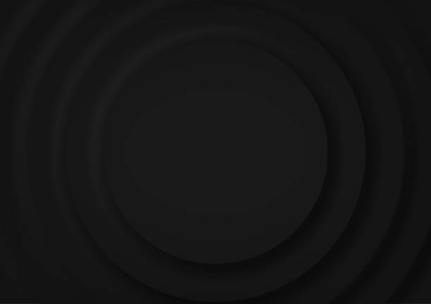 istock Circle Black 3d background for cosmetics products in Neumorphic design. Minimal geometric background. Top view. Black Circle Background. Vector illustration. 1426780242