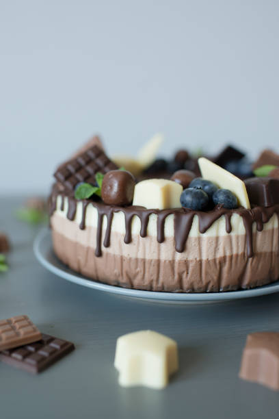 istock Baking cheesecake with chocolate and berries 1426789508