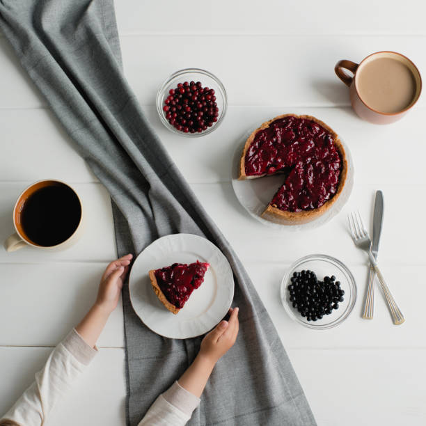 Berry cheesecake on the table