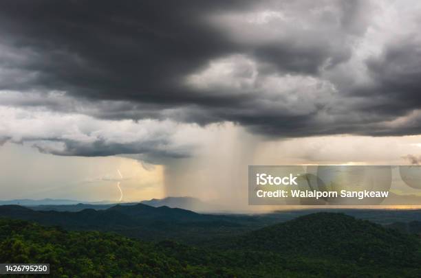 Storms And Black Clouds Moving Over The Mountains Stock Photo - Download Image Now - Tornado, Abstract, Atmosphere