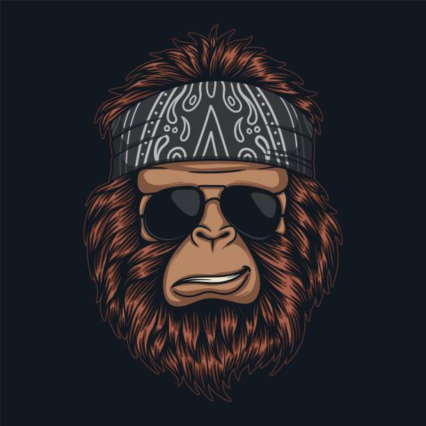 Bigfoot cool wearing bandana and glasses vector illustration Bigfoot cool wearing bandana and glasses vector illustration for your company or brand big feet cartoon stock illustrations