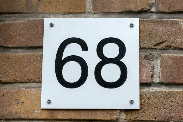 Close Up House Number 68 At Amsterdam The Netherlands
