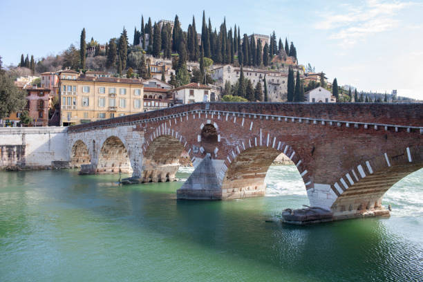 Verona. Stone Bridge. stock photo