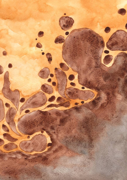istock Light brown and dark brown watercolor background for decoration on coffee, clay and historical concept. 1426810114