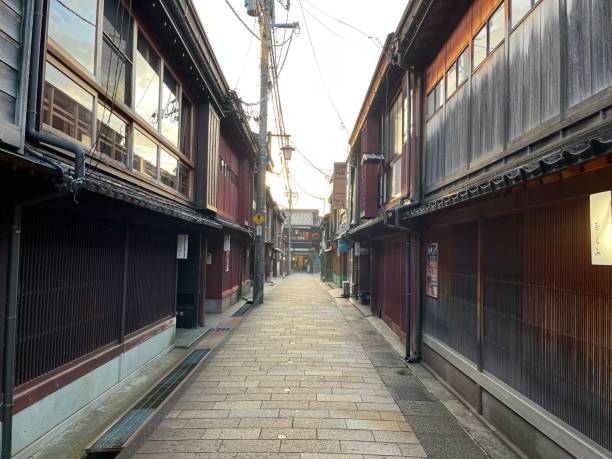 The street view of Kanazawa city stock photo