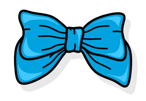 Vector illustration of Set of Hand Drawn color Doodle 	
bow.