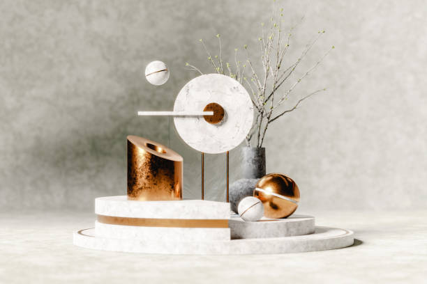 istock 3D Illustration. Abstract scene on marble podium. 1426827845