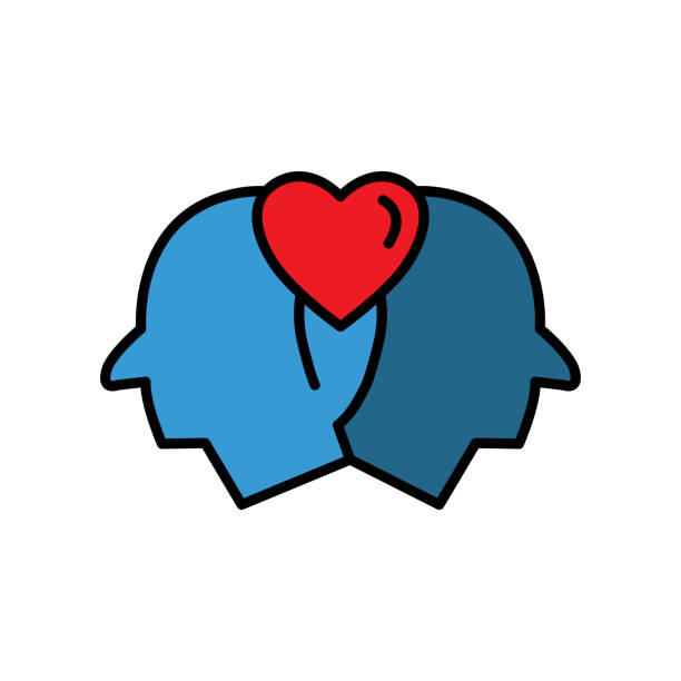 istock Head lineal color icon with heart. the icon can be used for application icon, web icon, infographic. Editable stroke. Design template vector 1426834773