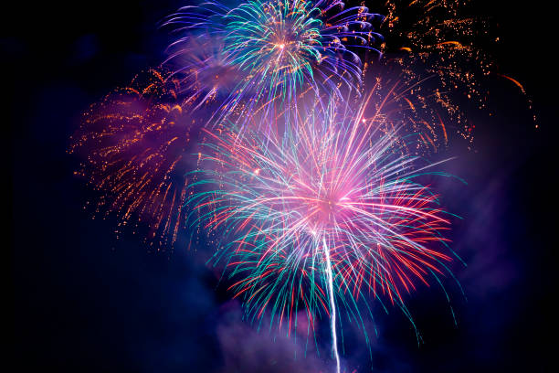 istock beautiful colorful firework display set for celebration happy new year and merry christmas and  fireworks on black background 1426837541