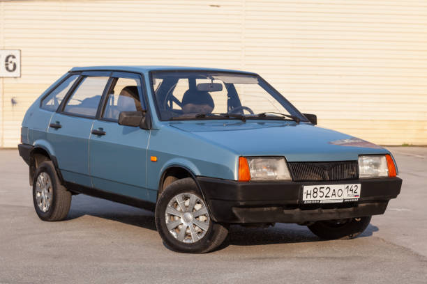 Novosibirsk, Russia - 08.09.2022: Lada Samara ,Vaz 2109, Lada Sputnik. Old used car in a good condition, front view.
