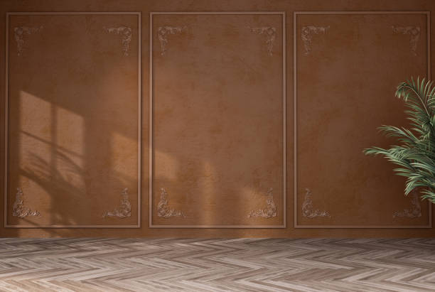 istock Home interior rendering with empty room color wall and decorated 1426842338