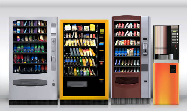 distributore automatico di succhi e snack - vending machine immagine foto e immagini stock