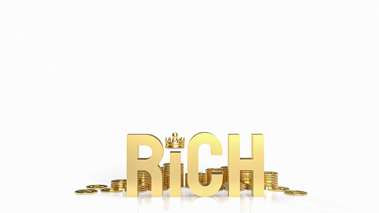 gold rich and coins for business concept 3d rendering