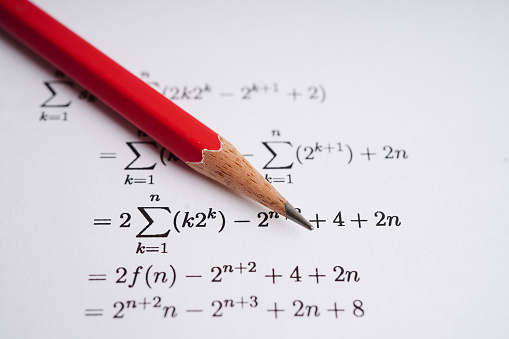 Numeric Test Photo Math Number With Pencil On Answer Sheet Test Choice For Learning ...