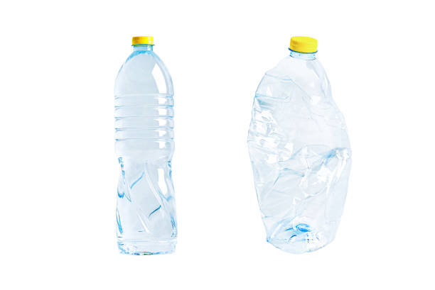 istock Plastic water bottle with empty crumpled used isolated on white background, reuse, recycle, pollution, environment, ecology, waste concept. 1426858738