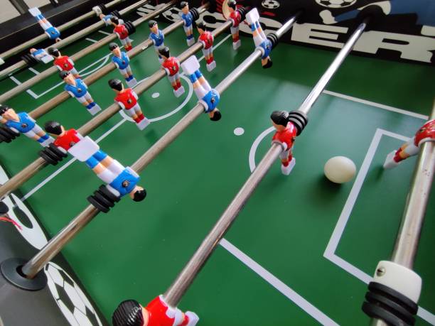 istock Arcade table soccer with tools for playing for office and home games. 1426862057