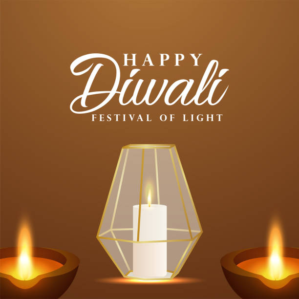 ilustrações de stock, clip art, desenhos animados e ícones de indian festival of happy diwali celebration greeting card with creative diwali diya - thaipusam kavadi