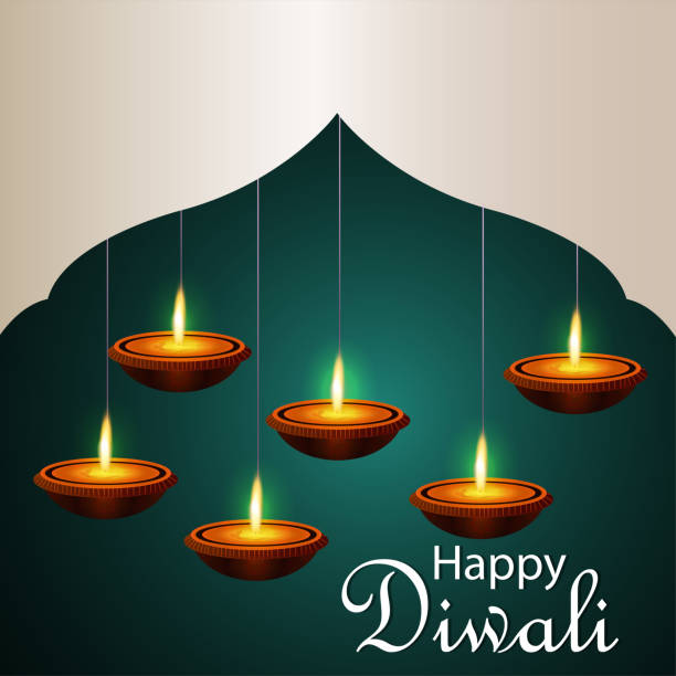 ilustrações de stock, clip art, desenhos animados e ícones de happy diwali indian festival with creative diwali diya . diwali festival of light - thaipusam kavadi