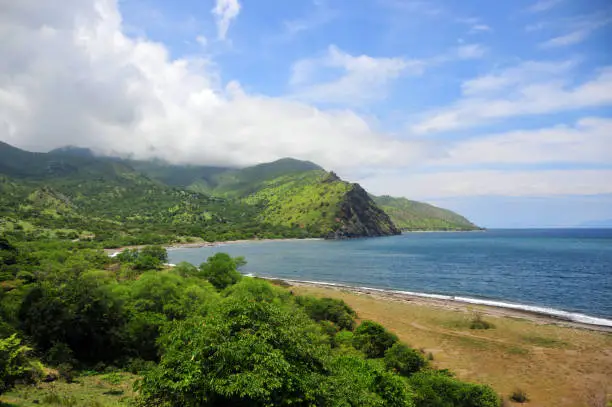 Manatutu Municipality, East Timor, Timor Leste: north coast of Timor island, bay and headland, Suvida / Beheda area coastal landscape.