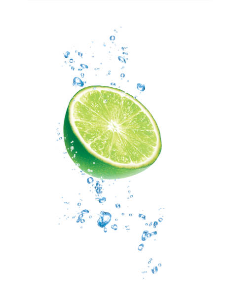 istock Green Lemon, water, bubbles, illustration, isolated on white background, realism, photo realistic 1426912912