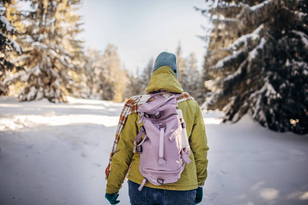 istock Woman exploring nature in winter 1426916984