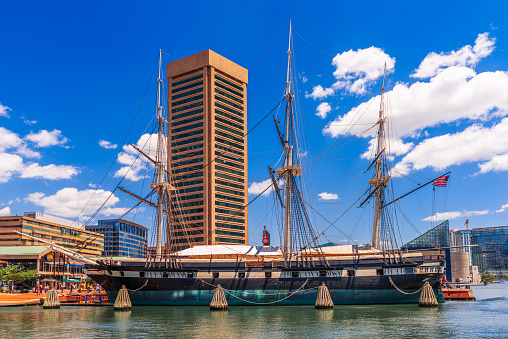 Baltimore, Maryland, USA Skyline on the Inner Harbor in the daytime.
