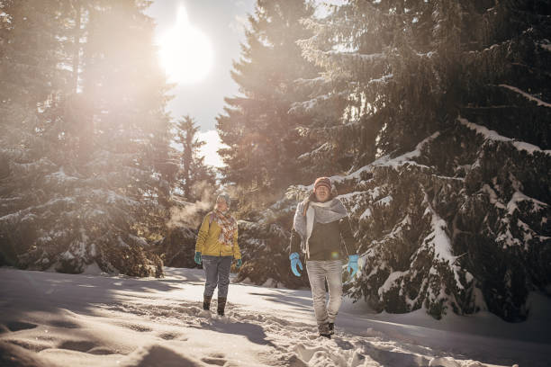 istock Hiking through snow on mountain 1426918712
