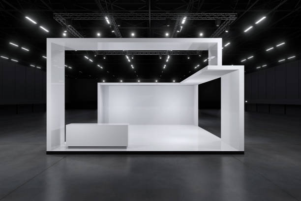 istock Exhibition stand for mockup and Corporate identity,Display design.Empty booth Design.Retail booth elements in Exhibition hall.booth Design trade show.Blank Booth system of Graphic Resources.3d Background for online Event,conference,live.3d render. 1426928840