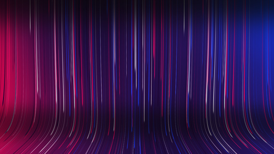 Abstract digital optic fiber cyberspace lines motion background. Colorful line backdrop computer graphic design.