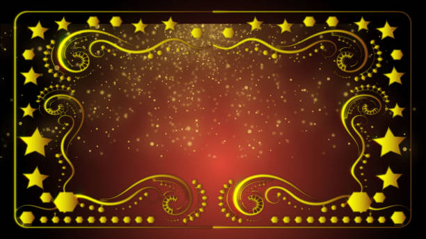 Gold glitter with shiny gold frame,Golden ornament frame background