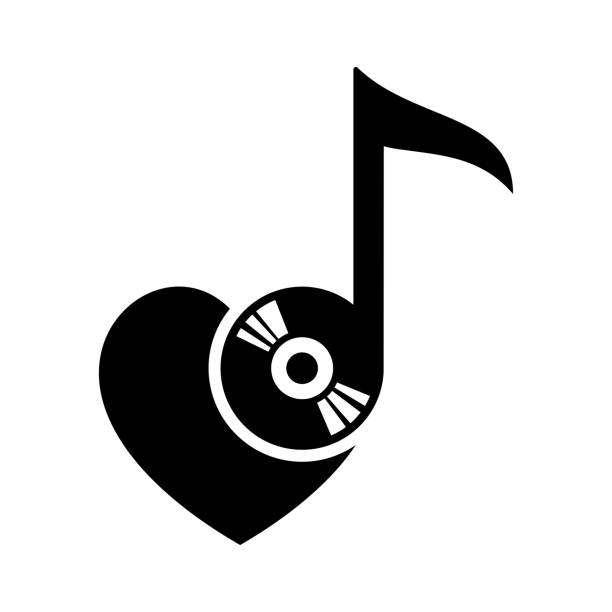 musikalische note illustration vektor logo vorlage - silhouette singer singing group of objects stock-grafiken, -clipart, -cartoons und -symbole