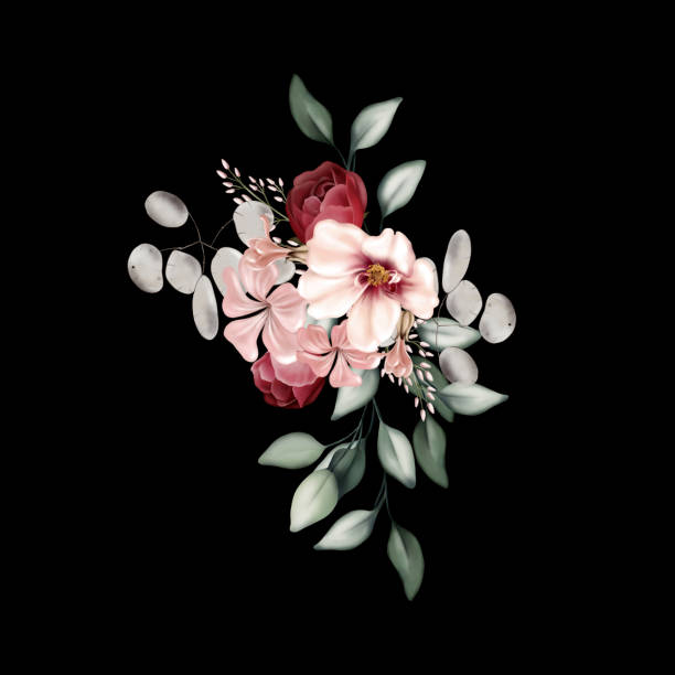 istock Elegant bouquet with peonies, roses and eucalyptus leaves. 1426951577