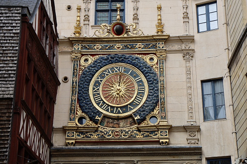 The big clock, dating from the 14th century, city of Rouen, department of Seine Maritime, France
