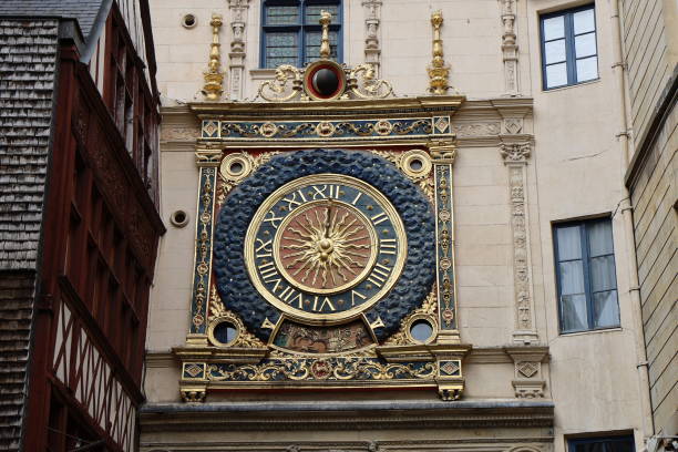 Rouen - The big clock The big clock, dating from the 14th century, city of Rouen, department of Seine Maritime, France rue du gros horloge photos stock pictures, royalty-free photos & images