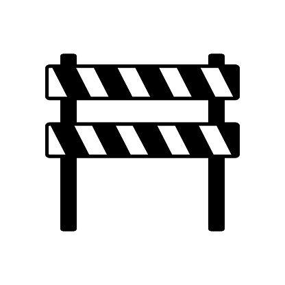 Road Barrier flat design vector icon