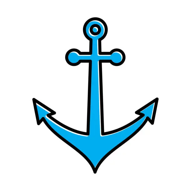 Vector illustration of anchor icon vector logo template, nautical anchor icon