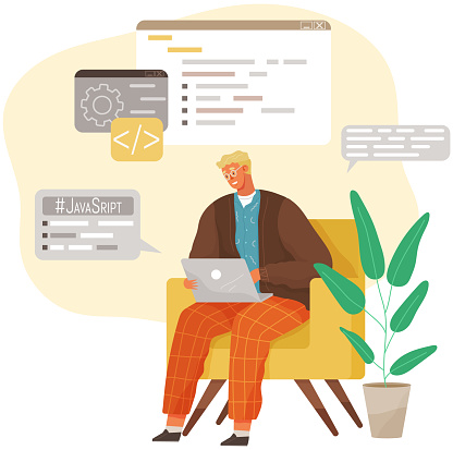 Programmer Engineering And Coding Set Of Programmers Working On Web ...
