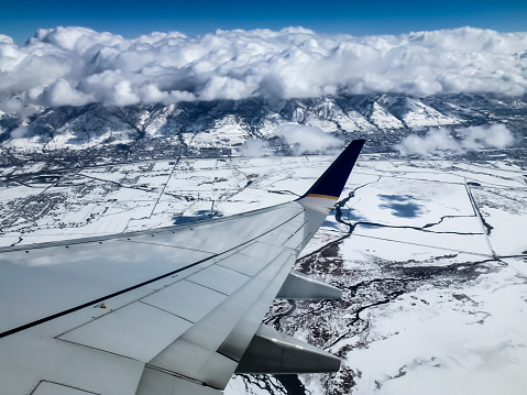 View from an Airplane, flying from Salt Lake City to Birmingham, Alabama after skiing in Deer Valley and Park City, Utah