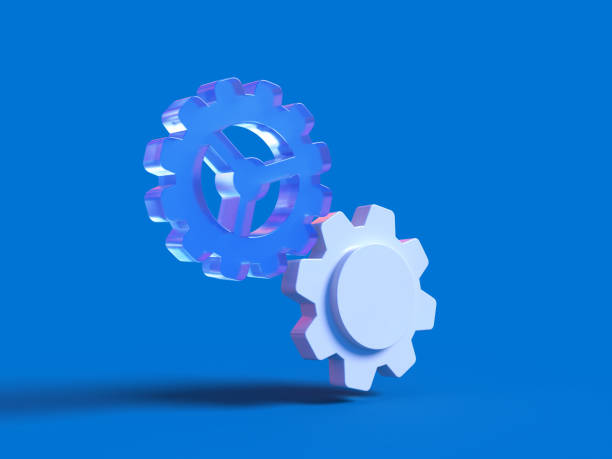 istock 3D rendered illustration of gears. Composition with different materials on a bright background. Visualization for technology, industry and progress. 1426967042