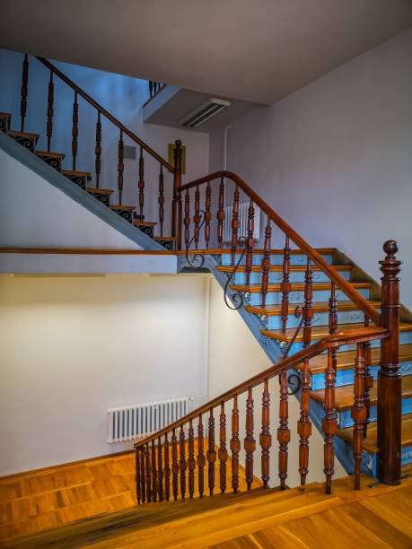 istock Renovated modern staircase with decorative stairs and railings 1426972201