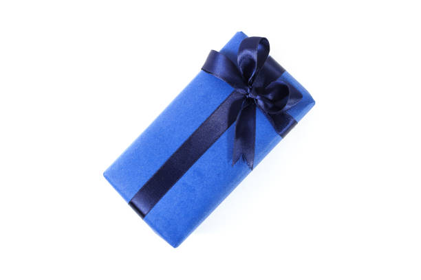 Blue bow isolated on white