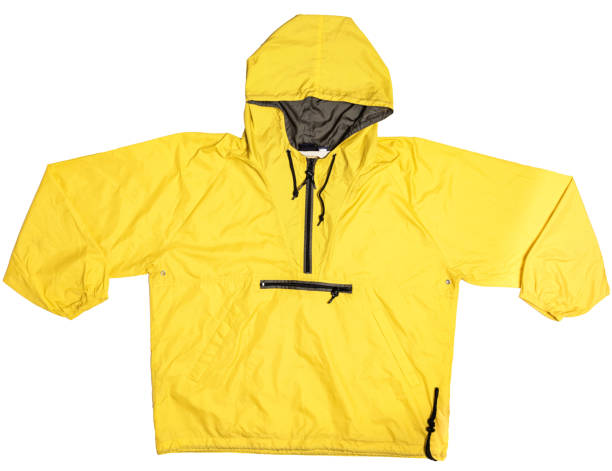 istock bright yellow waterproof jacket with a hood isolate on a white background 1426975943