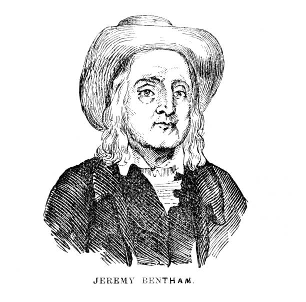 ilustrações de stock, clip art, desenhos animados e ícones de jeremy bentham portrait, british philosopher - bentham